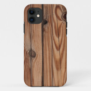 木製の結び目-木製の穀物の質 iPhone 11 ケース