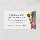 木製の編み物針ヤーンの編機械の名刺 名刺 (裏面)