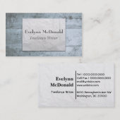 木製の背景しわの付いた紙フリーライター 名刺 (正面/裏面)