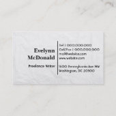 木製の背景しわの付いた紙フリーライター 名刺 (裏面)