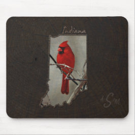 木製の背景で切り取られる基本的なインディアナ マウスパッド