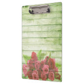 木製の背景のエレガントモダンバラ クリップボード (左)