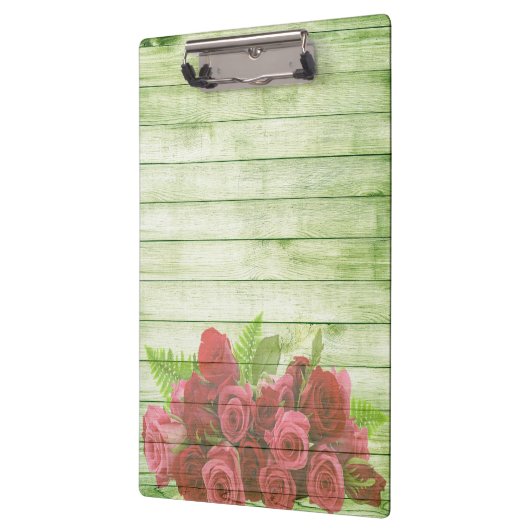 木製の背景のエレガントモダンバラ クリップボード (左)