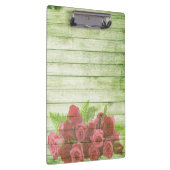 木製の背景のエレガントモダンバラ クリップボード (右)