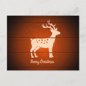 木製の背景のクリスマスシカ シーズンポストカード (正面)