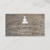 木製の背景エレガント瞑想Omロゴヨガ 名刺 (裏面)