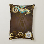 木製の背景(メカニカルシーホース付き) アクセントクッション (裏面(縦))