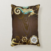 木製の背景(メカニカルシーホース付き) アクセントクッション (正面(垂直))