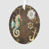 木製の背景（メカニカルシーホース付き） オーナメント (正面)