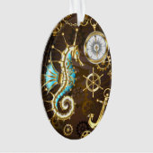 木製の背景（メカニカルシーホース付き） オーナメント (正面)