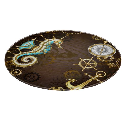 木製の背景(メカニカルシーホース付き) カッティングボード (角)