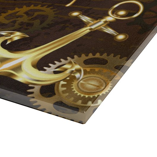 木製の背景(メカニカルシーホース付き) カッティングボード (角)