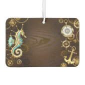 木製の背景（メカニカルシーホース付き） カーエアーフレッシュナー (裏面)