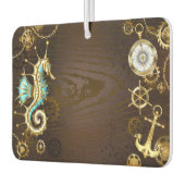 木製の背景（メカニカルシーホース付き） カーエアーフレッシュナー (左)