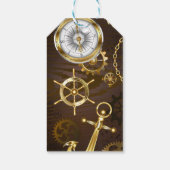 木製の背景（メカニカルシーホース付き） ギフトタグ (裏面)