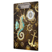 木製の背景（メカニカルシーホース付き） クリップボード (左)