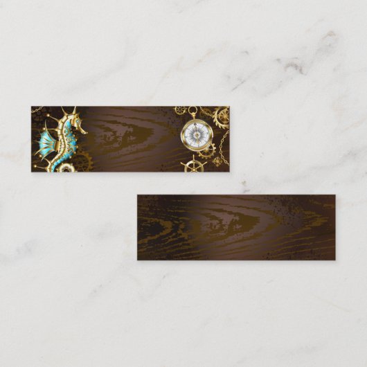 木製の背景(メカニカルシーホース付き) コーリングカード (正面/裏面)