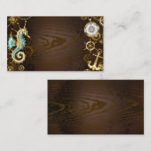 木製の背景(メカニカルシーホース付き) コーリングカード (正面/裏面)