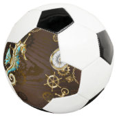 木製の背景（メカニカルシーホース付き） サッカーボール (3/4)