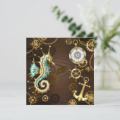 木製の背景(メカニカルシーホース付き) サンキューカード (スタンド正面)