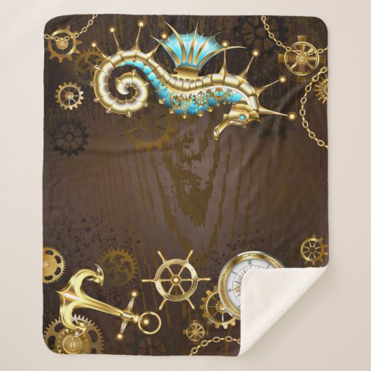 木製の背景(メカニカルシーホース付き) シェルパブランケット (正面)