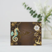 木製の背景(メカニカルシーホース付き) シーズンポストカード (スタンド正面)