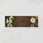 木製の背景（メカニカルシーホース付き） スキニー名刺 (正面)