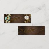 木製の背景(メカニカルシーホース付き) スキニー名刺 (正面/裏面)