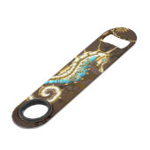 木製の背景（メカニカルシーホース付き） スピード栓抜き (正面アングル)