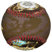 木製の背景（メカニカルシーホース付き） ソフトボール (裏面)