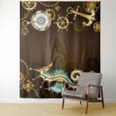 木製の背景（メカニカルシーホース付き） タペストリー (インサイチュ)