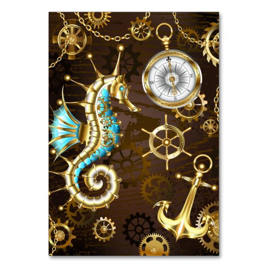 木製の背景(メカニカルシーホース付き) テーブルナンバー (正面)