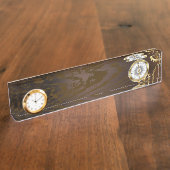 木製の背景(メカニカルシーホース付き) デスクネームプレート (側面)