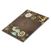 木製の背景(メカニカルシーホース付き) ノートパッド (アングル)