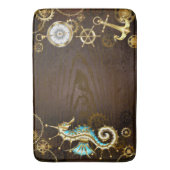 木製の背景(メカニカルシーホース付き) バスマット (正面縦)