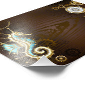 木製の背景（メカニカルシーホース付き） フォトプリント            (角)