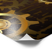 木製の背景(メカニカルシーホース付き) フォトプリント (角)