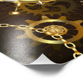 木製の背景（メカニカルシーホース付き） フォトプリント            (角)