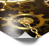 木製の背景(メカニカルシーホース付き) フォトプリント (角)