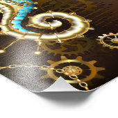 木製の背景(メカニカルシーホース付き) フォトプリント (角)