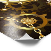 木製の背景(メカニカルシーホース付き) フォトプリント (角)