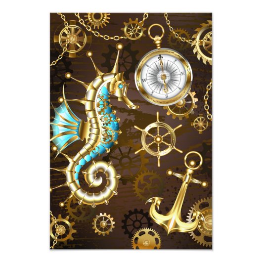 木製の背景（メカニカルシーホース付き） フォトプリント            (正面)