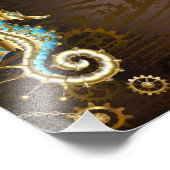 木製の背景(メカニカルシーホース付き) フォトプリント (角)