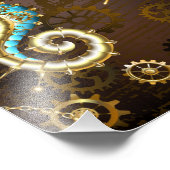 木製の背景(メカニカルシーホース付き) フォトプリント (角)