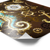 木製の背景(メカニカルシーホース付き) フォトプリント            (角)