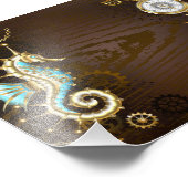 木製の背景(メカニカルシーホース付き) フォトプリント (角)