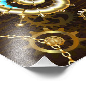 木製の背景(メカニカルシーホース付き) フォトプリント (角)