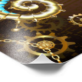 木製の背景（メカニカルシーホース付き） フォトプリント            (角)