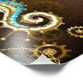 木製の背景(メカニカルシーホース付き) フォトプリント (角)