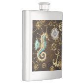 木製の背景（メカニカルシーホース付き） フラスク (右)